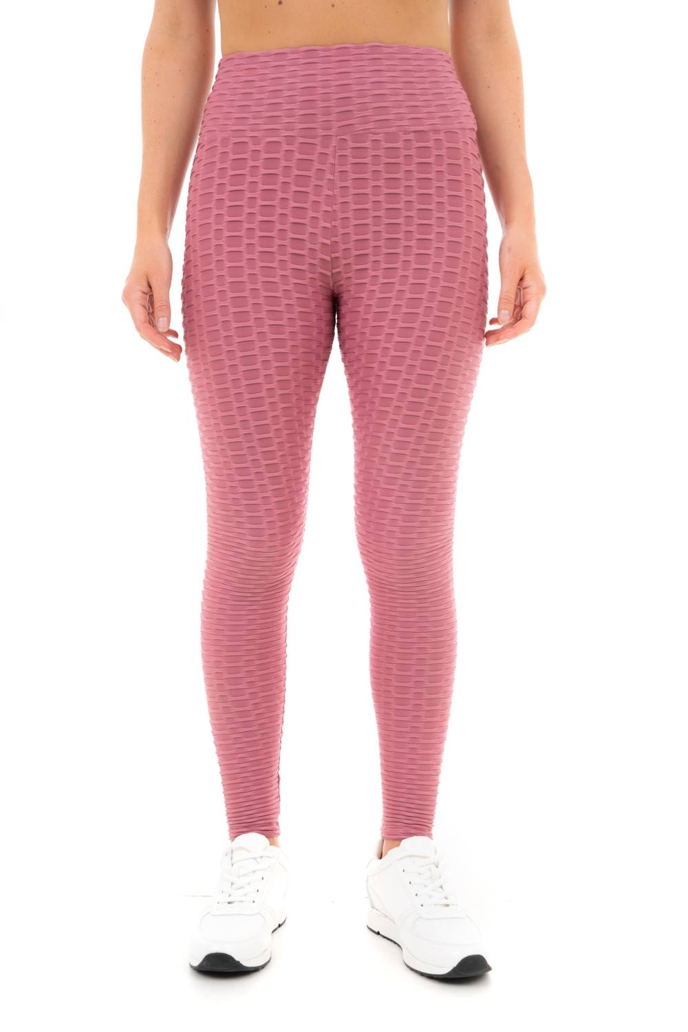 Smart Living Comfortable And Versatile Honeycomb Waffle Leggings In Pink