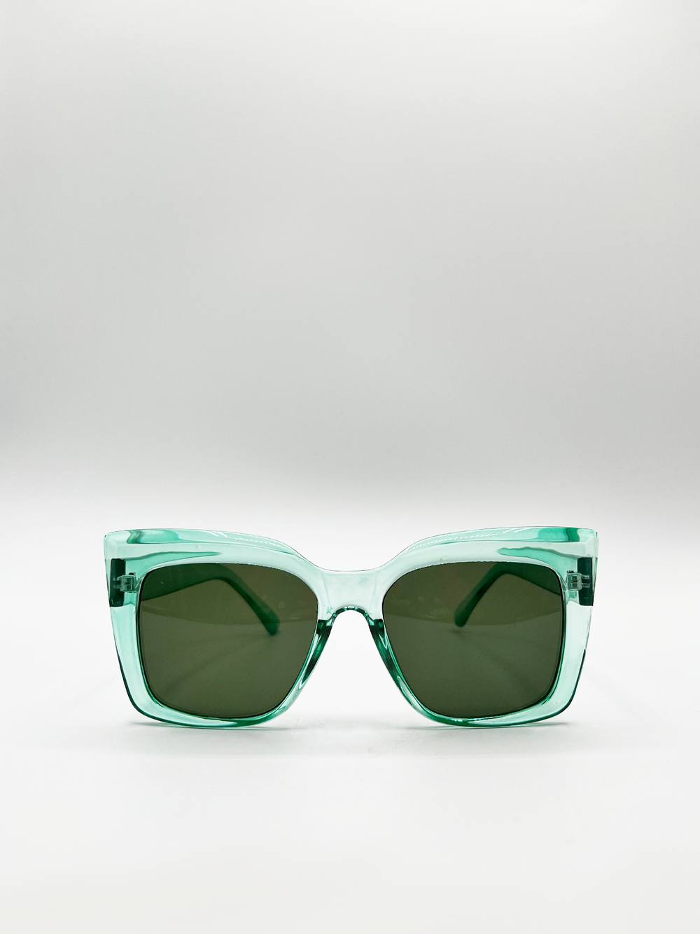 Svnx Clear Plastic Frame Cat Eye Style Sunglasses In Green