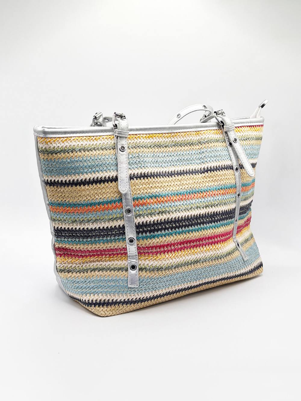 Svnx Beach Tote Bag In Multi Silver