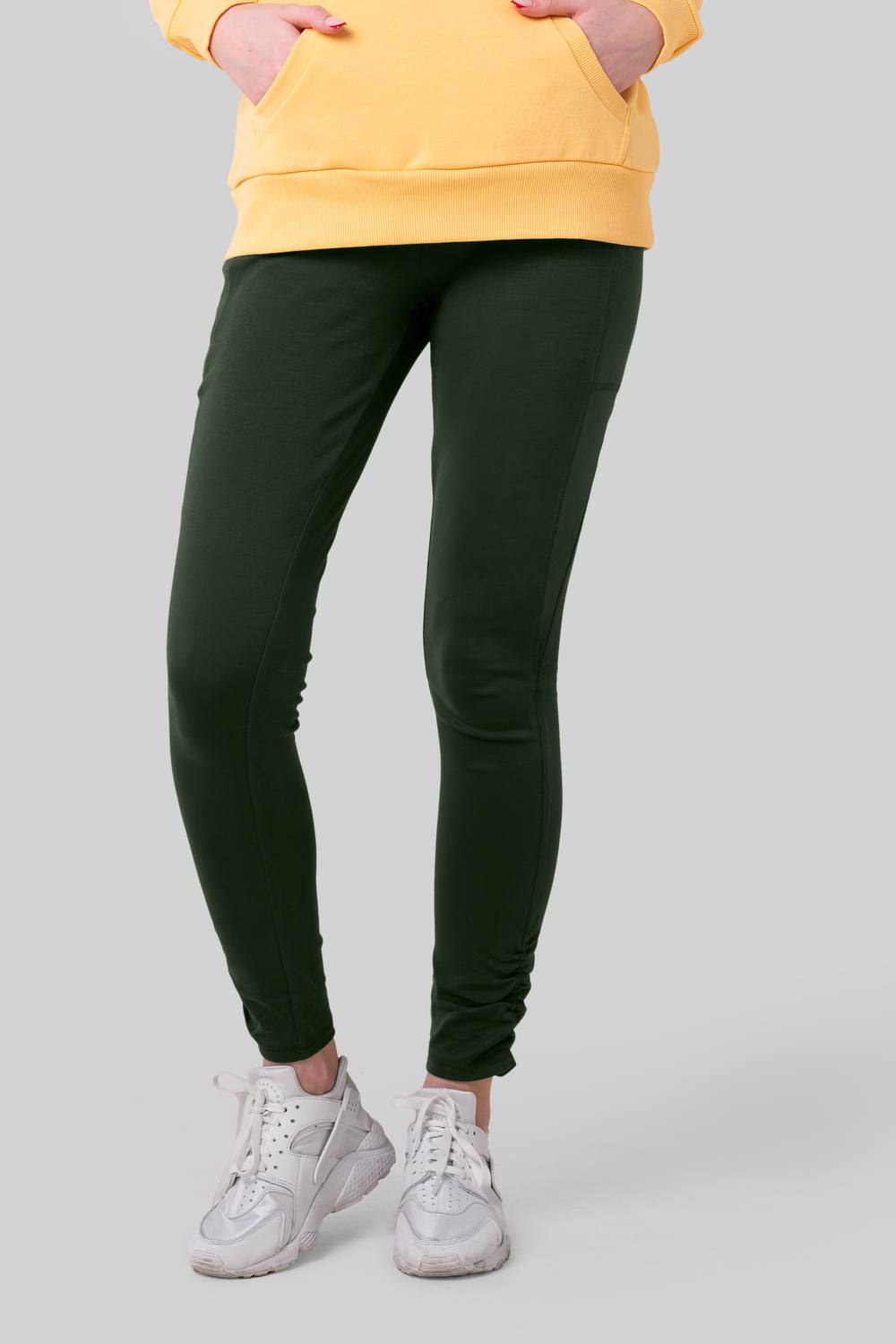 Enorsia Rise And Shine Sculpting Pockets Leggings In Green