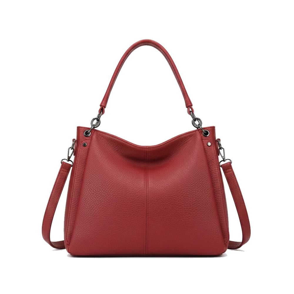 Kitise Top Handle Slouchy Hobo Shoulder Bag With Strap In Red