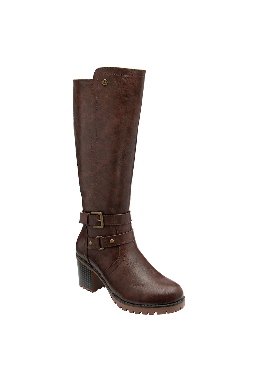 Lotus 'melina' Heeled Knee High Boots In Brown