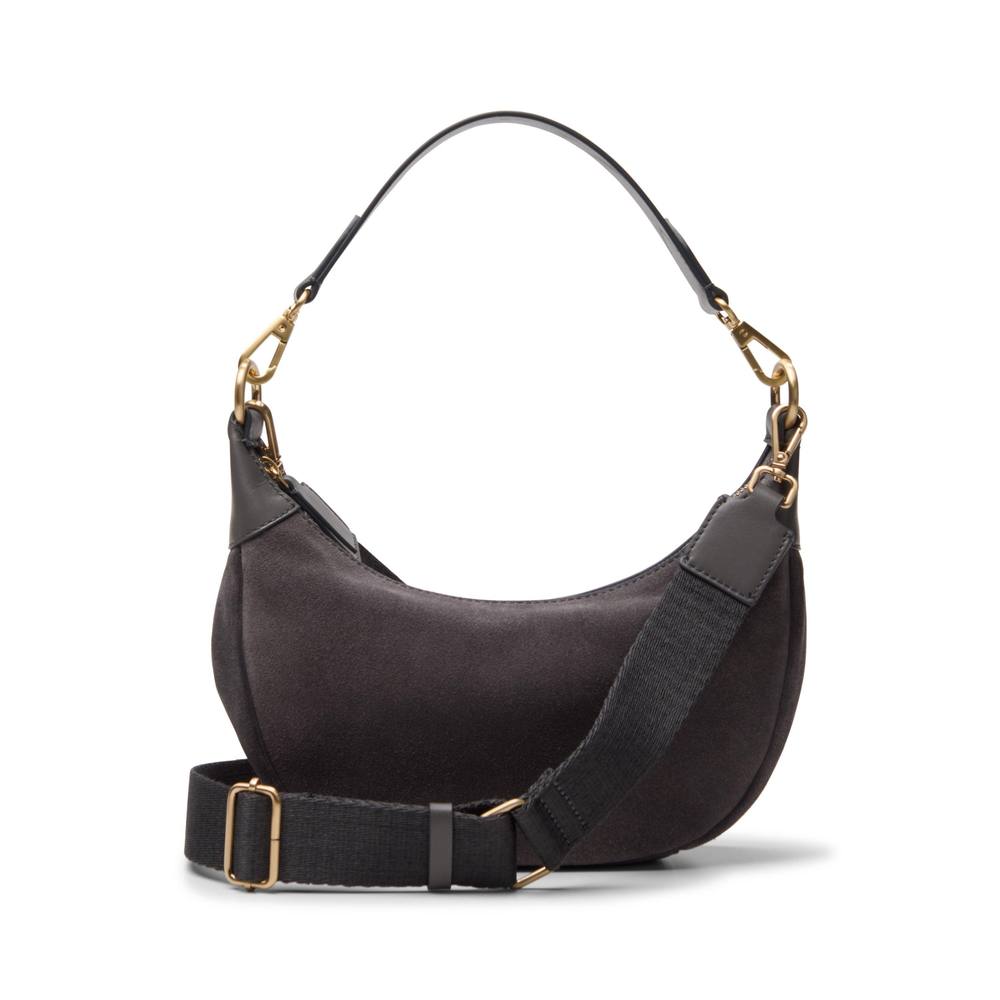 Clarks Willow Moon Mini Dark Grey Suede Shoulder Bag,cross Body Bag