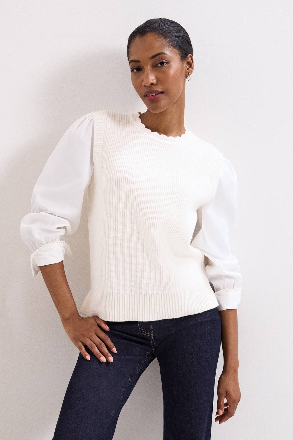 Phase Eight Fleur Shirt Tank Top In Warm White