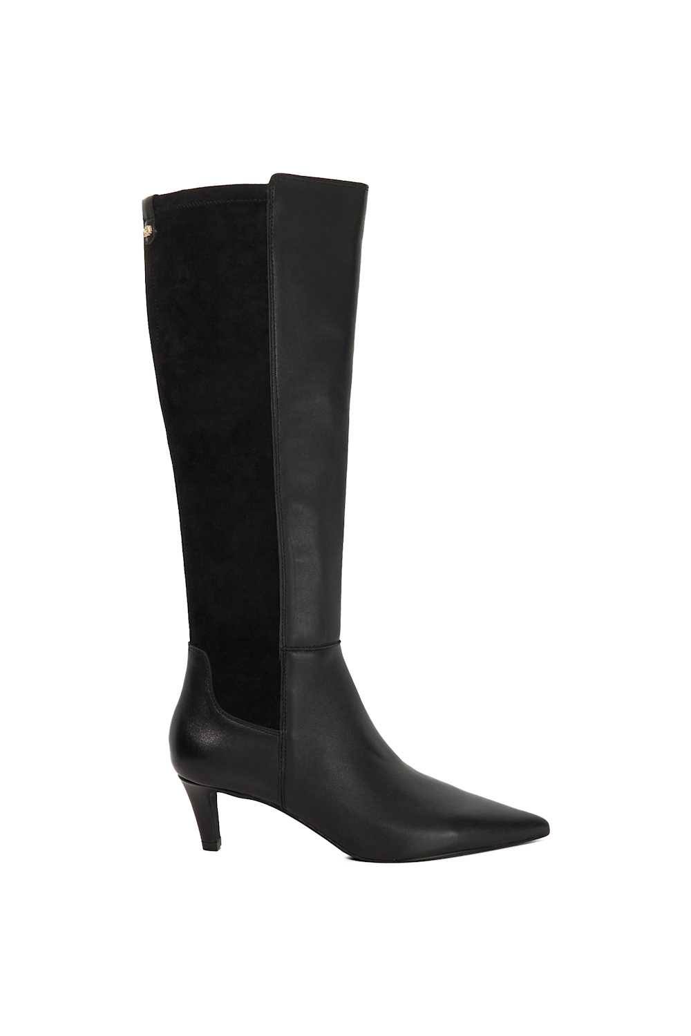 Dune London 'sultry' Leather Knee High Boots In Black