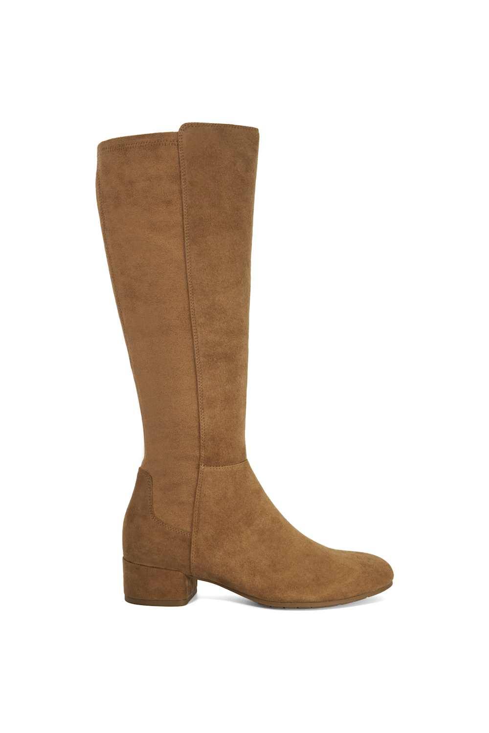 Dune London 'tayla' Suede Knee High Boots In Brown