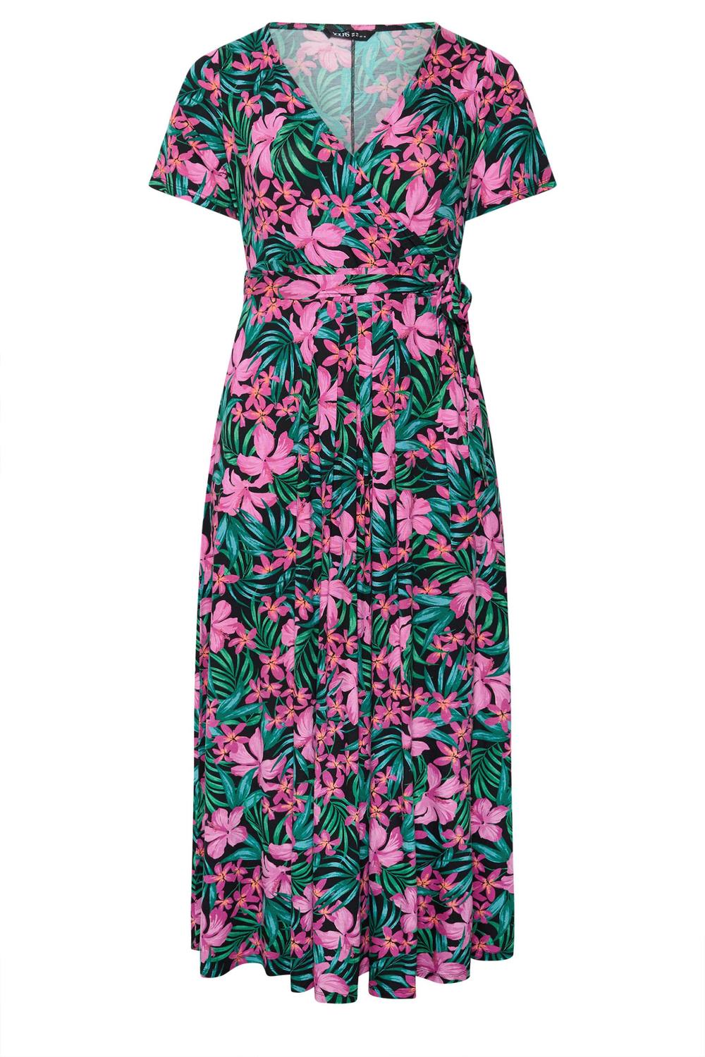 Yours Tropical Wrap Front Dress