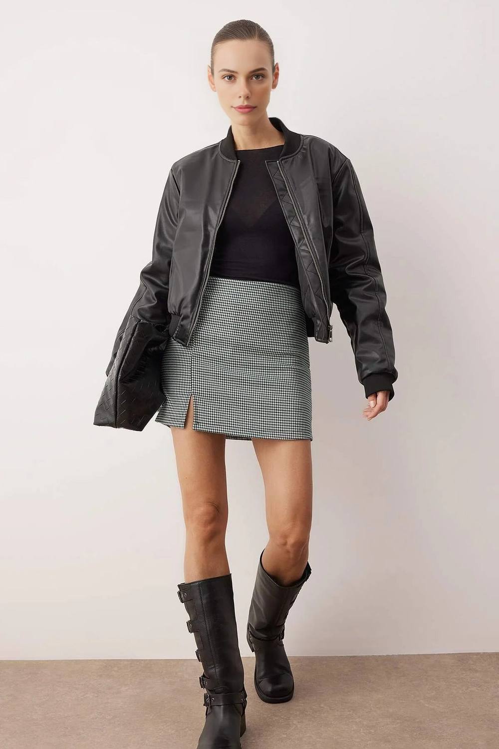 Wovcor Patterned Mini Skirt With Built