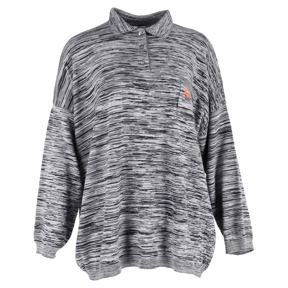 LOEWE Women's Preloved Melange Polo Cardigan Jumper In Grey Cotton