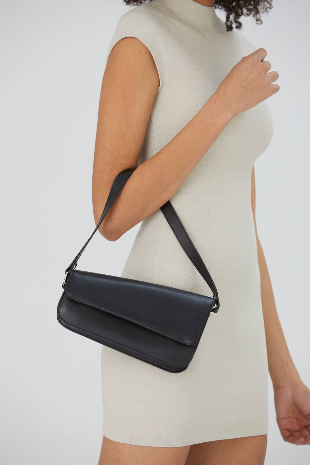 Belissh Women's Asymmetric Pu Leather Shoulder Bag in Black