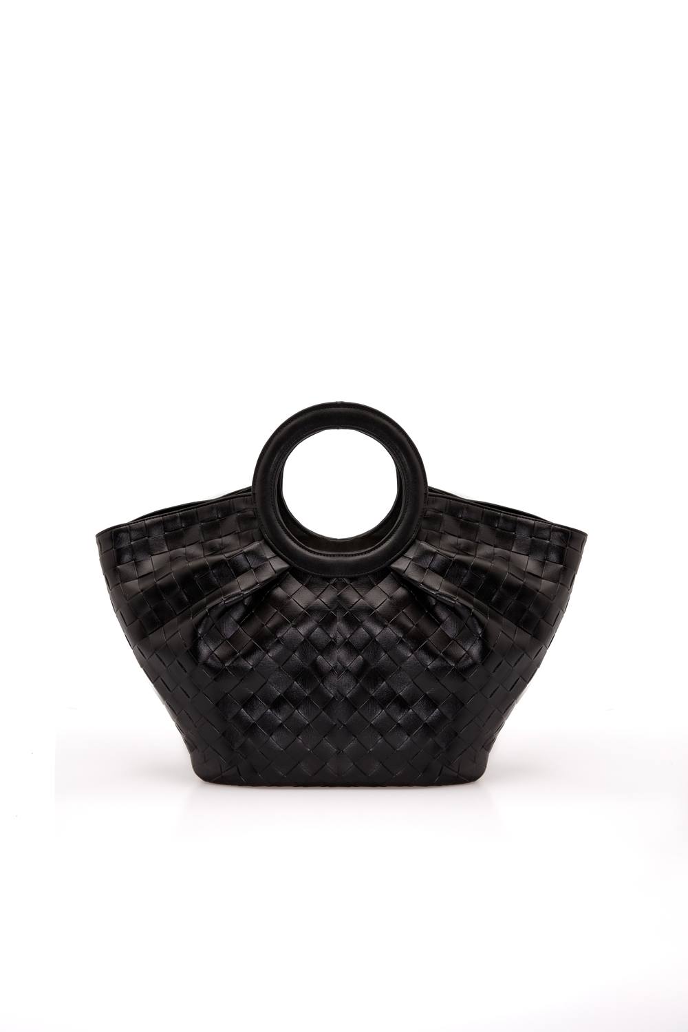 Belissh Women's Textured Pu Leather Top Handle Tote Bag in Black