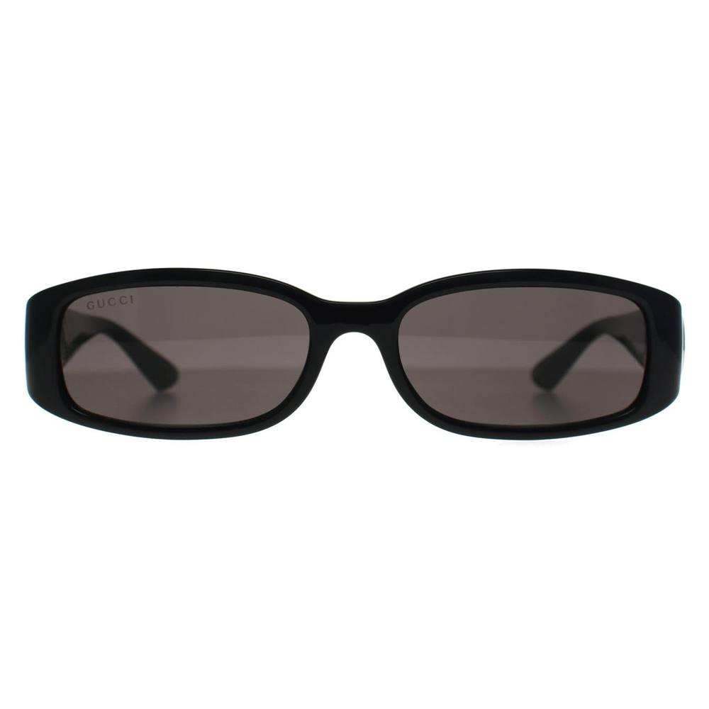 Gucci Women's Rectangle Black Gold Grey GGS Sunglasses