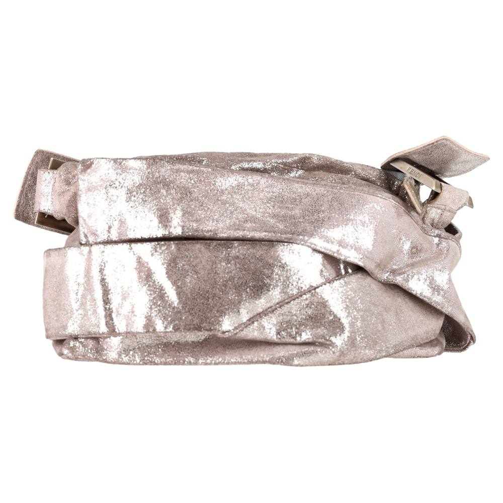 Fendi Women's Preloved Wrap Around Shoulder Bag in Metallic Pink Leather