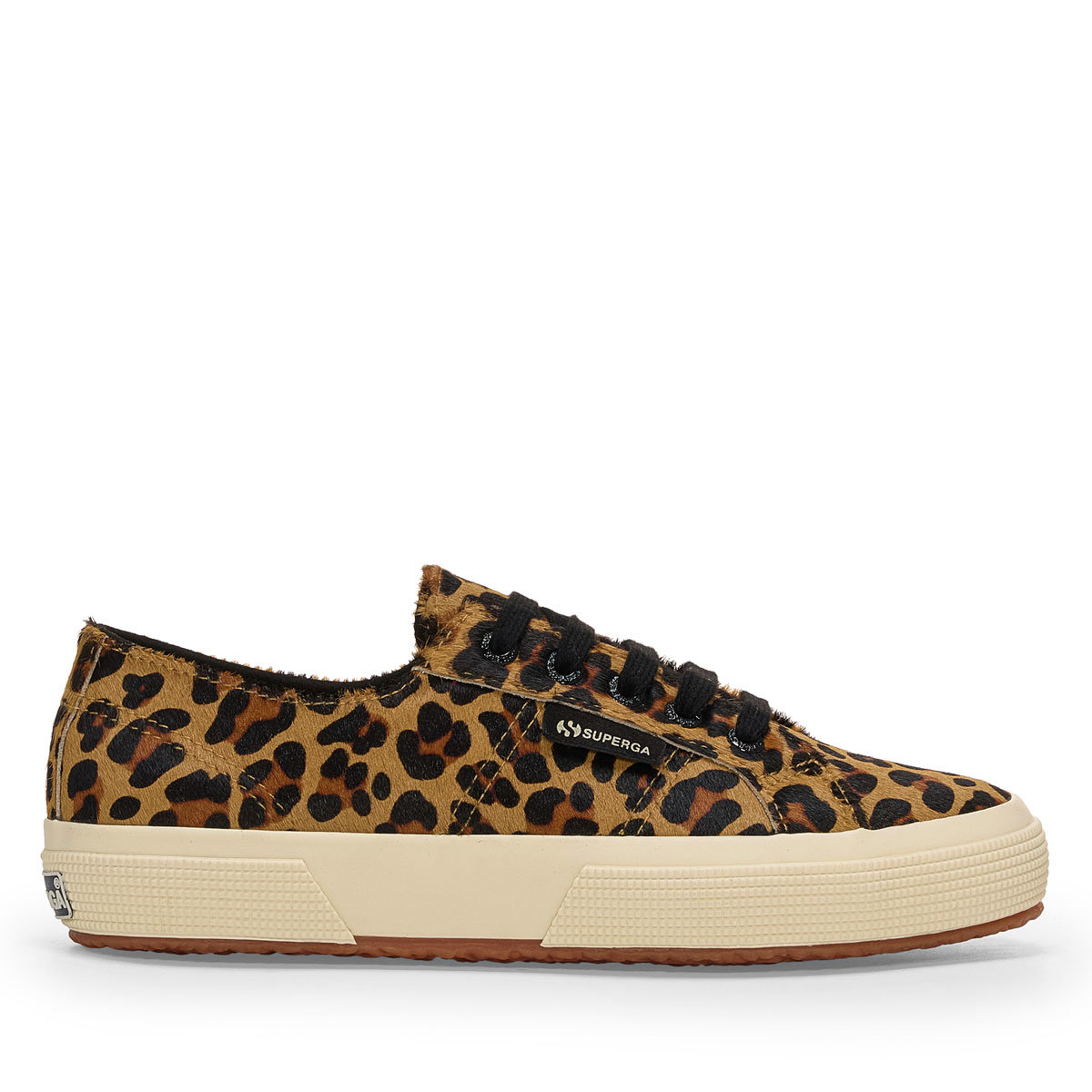 Superga Calfhair - Leopard Print off White Suede Trainers