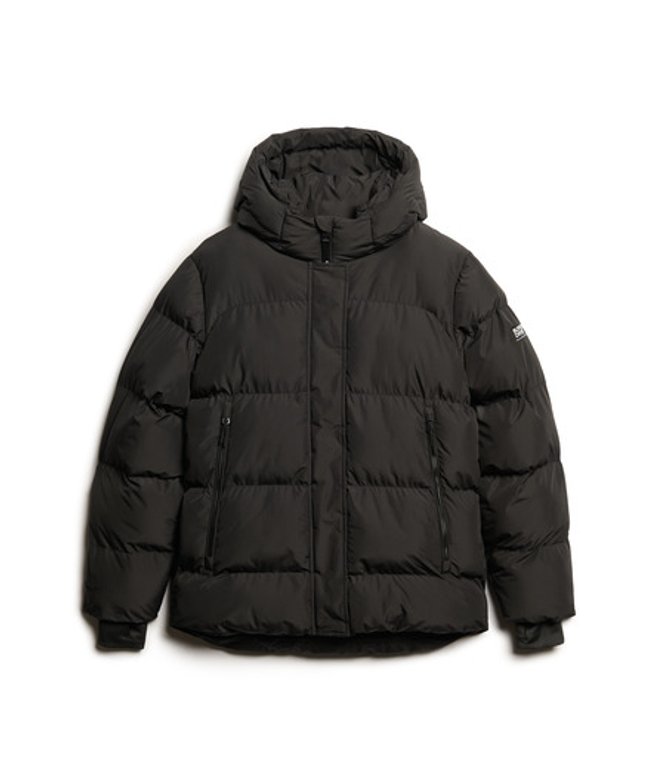 Superdry & Co Women's Classic Hooded Padded Sports Puffer Jacket, Black, Size: