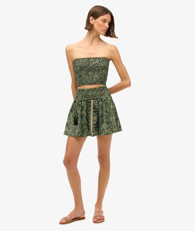 Superdry & Co Women's Paisley Print Mini Skirt Green Green Leaf Paisley - Size: