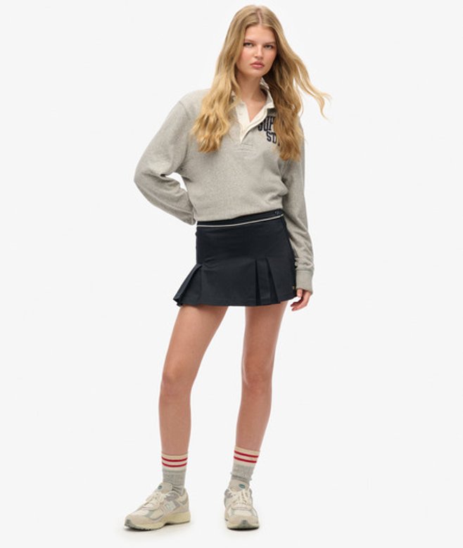 Superdry & Co Women's Fully lined Tennis Skirt, Navy Blue, Size: