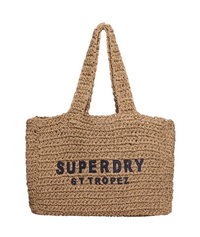Superdry & Co Women's Crochet City Tote Bag Brown Naturaleclipse Navy - Size: SIZE