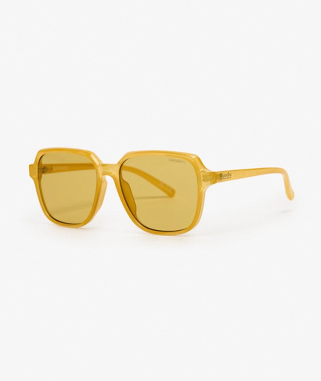 Superdry & Co Women's Oversized Square Sunglasses Yellow Milky Yellow Brown Lens - Size: SIZE