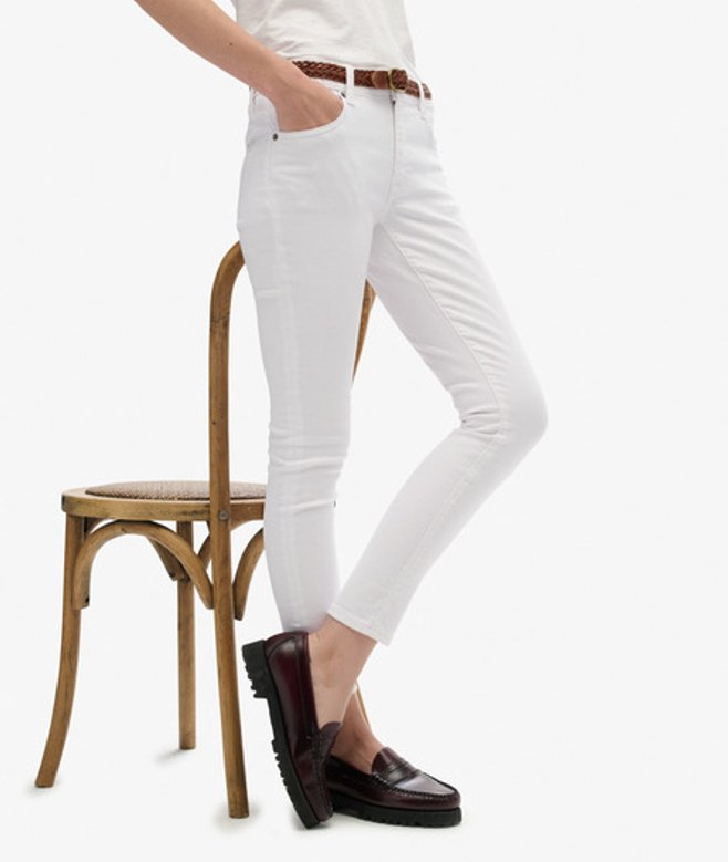 Superdry & Co Women's Mid Rise Skinny Jeans White - Size: