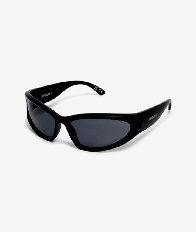 Superdry & Co Women's Sport Wrap Sunglasses Black Black Smoke Lens - Size: SIZE
