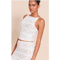 Cream Textured Lace Cami Top