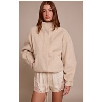 Cream Satin Lace Drawstring Shorts