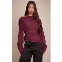 Plum Chiffon Drape Top