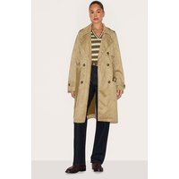 Khaki Mid Length Faux Suede Trench Coat