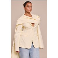 Shape Butter Cream Scarf Detail Ced Blazer, Pale Yellow