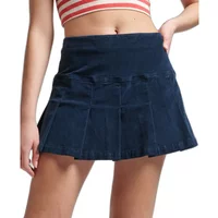 Pleated mini skirt in velvet for women Superdry Vintage