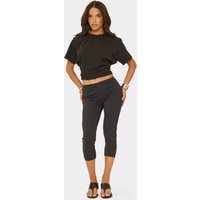 Low Rise Yoga Capri Leggings In Black, Women's Size