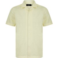 Shirts Berlio Lightweight Cotton Slub Short Sleeve Cuban Collar Summer Shirt in Snow White - Kensington Eastside