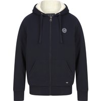 Hoodies Sweatshirts Billsburg Chunky Zip Through Borg Lined Fleece Hoodie in Sky Captain Navy
