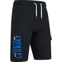 Jogger Shorts Siding Multi-Pocket Brushback Fleece Jogger Shorts in Jet Black