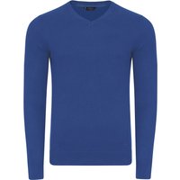 Jumpers Bronze V-Neck Melange Jumper In Blue - Kensington Eastside