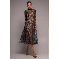 Lace Multiway Midi With Flared Skirt - Black by Goddiva