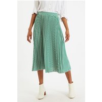 Sabina Green Diamonds Forever Print Pleated Midi Skirt