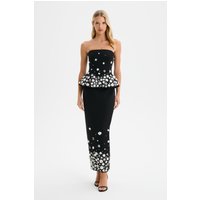 Lavish Alice ELARA Ombre Embellished Maxi Skirt in Black X