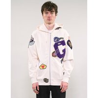 LIMITED EDITION Patched Zip Hoodie in Ecru