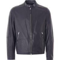 Boss Leather Biker Jacket - Dark Blue