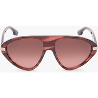 Victoria Beckham Visor Sunglasses In Striped Wine - ONE SIZE