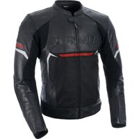 Armr Raiden . Ms Leather Motorcycle Jacket BlackRed