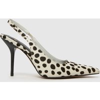 schuh Sade Leather Slingback Court High Heels in Black & White