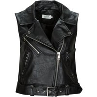 Only ONLVERA FAUX LEATHER WAISTCOAT women's Leather jacket in Black