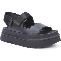 Truffle Collection Open Toe Flat Platform Sandals women's Wedge sandals in Black
