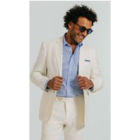 Off White Linen Twill Suit Jacket