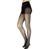 Women's Pair Charnos All Over Sparkle Tights BlackSilver M-L