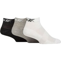 Mens and Women's Pair Reebok Essentials Cotton Ankle Socks with Arch Support and Mesh Top White Grey Black .-.