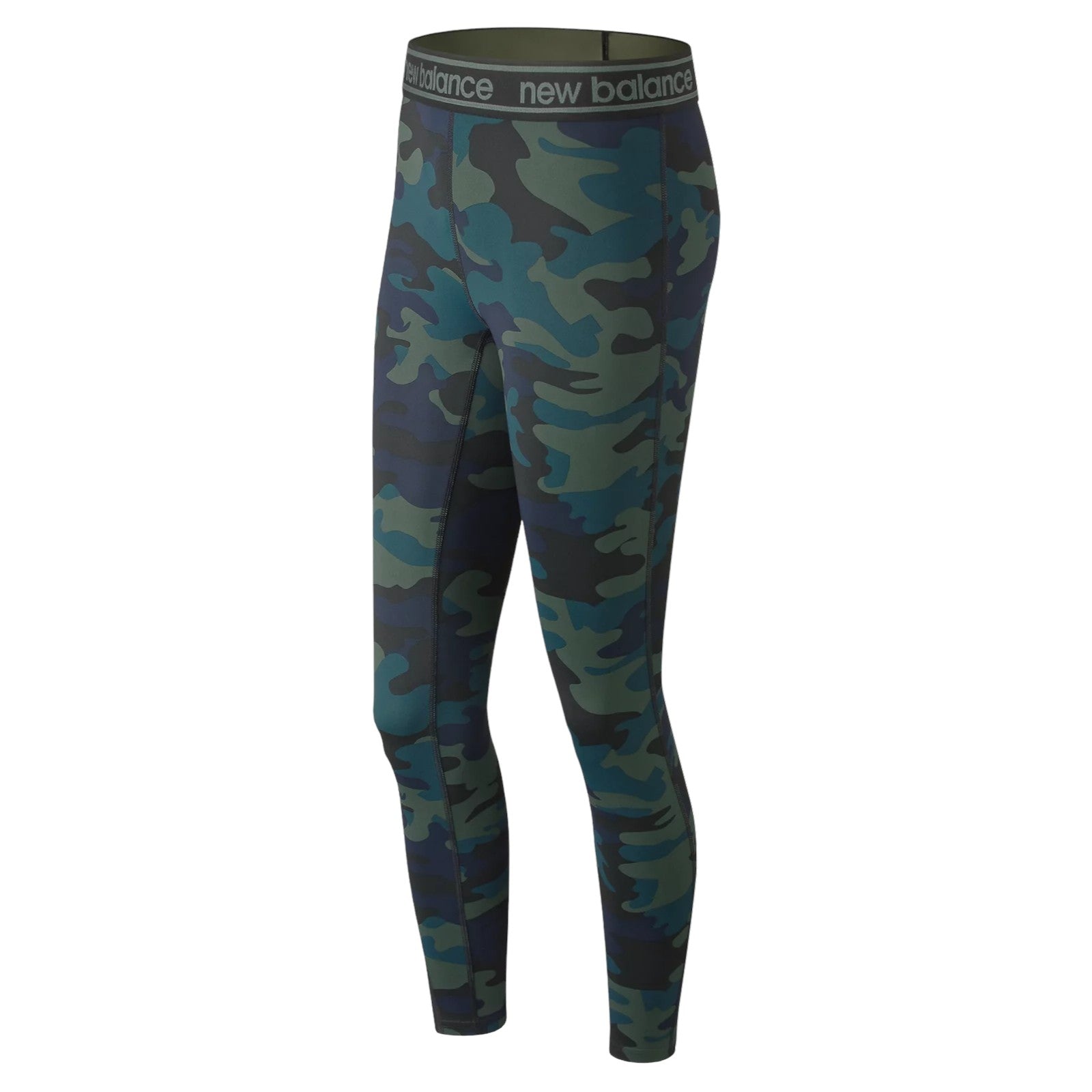 New Balance Womens Relentless Colorblock Tights Camo - Green - S Camouflage